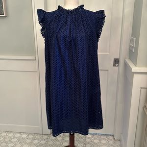 ANN MASHBURN Navy Eyelet Dress